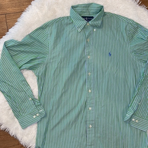 Polo Ralph Lauren Men’s green Dress Shirt size 16 34/35 large - Picture 3 of 4